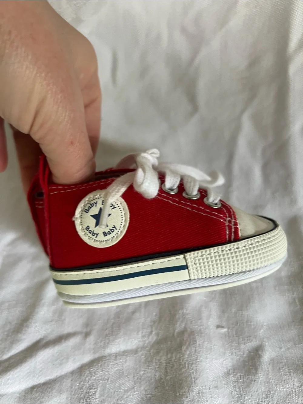 Converse Red Canvas Kids Sneakers with White Laces